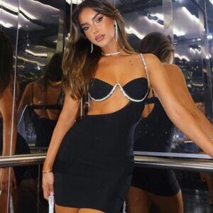 Turn Back Time Mini Dress Black